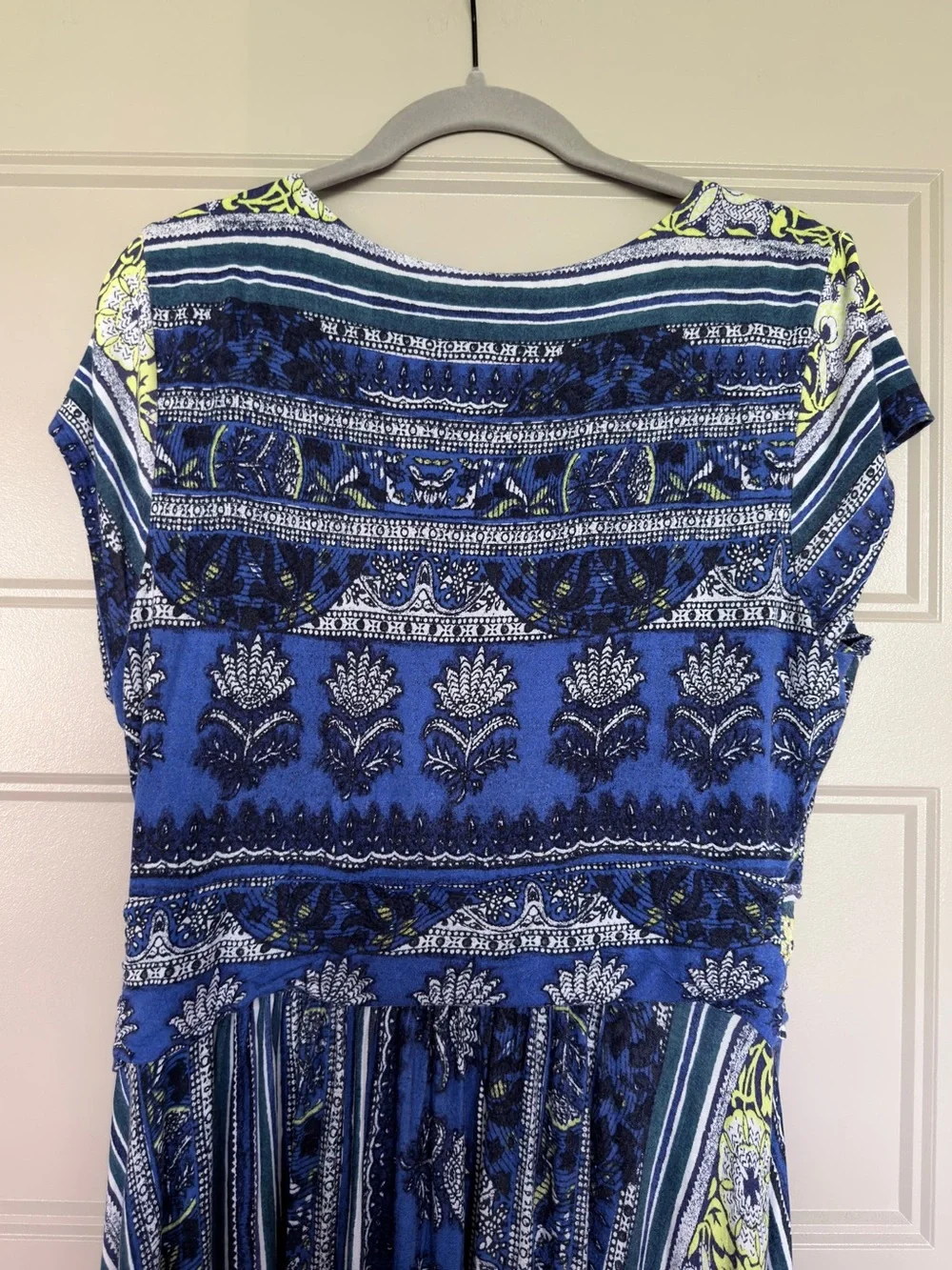 Tamera Wrap Dress by Maeve for Anthropologie XL Blue Motif - Picture 5 of 11